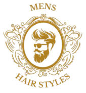 Transparent vintage gold barbershop logo with a stylish bearded man in sunglasses